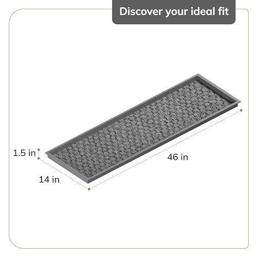 Heavy Duty Waterproof Rubber Shoe Storage Mat Organizer/Boot Storage Multi Use for Entryway with Coir, Tan and Black Insert, Fits 4 Pair (46.5" Wide) - view 6