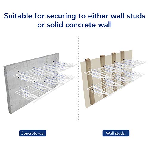 4-Pack 24-inch-by-72-inch Wall Shelf Garage Storage Rack Wall Mounted Floating Shelves 2x6 ft,White, Classic Series - view 6