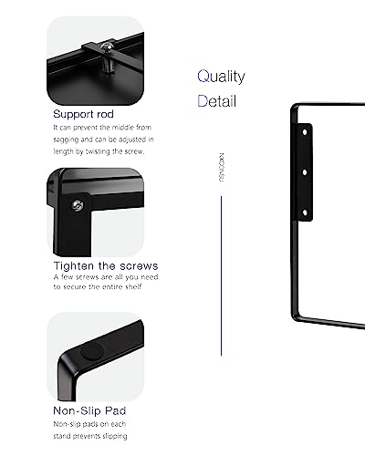 Cabinet Shelf Riser, Adjustable Cabinet Organizer, 12" Deep Black - view 4