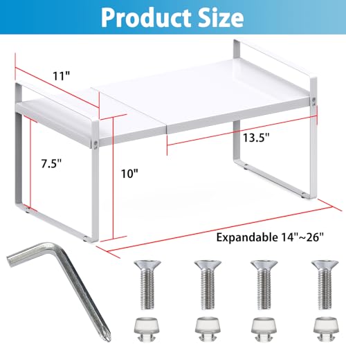 Expandable Shelf for Cabinet, 11" Deep Kitchen Cabinet Organizer, 1 Pack - view 3