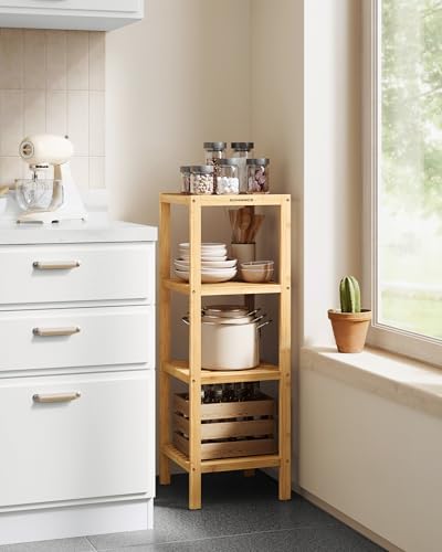 4-Tier Bamboo Shelf, Freestanding Bathroom Storage Rack - view 2