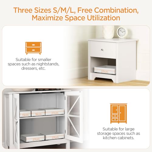 Telescopic Drawer Organiser with Damping System - 3 Sizes (13/18/27 x 40 x 7 cm), Extendable Drawer Shelf for Kitchen Cupboard/Cabinet, Easy Assembly - view 3