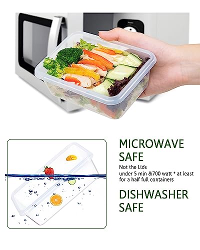 32 Piece Food Storage Container with Lids (16 Containers + 16 Lids) - Plastic Food Containers with Lid, Airtight Leak Proof Snap Lock, BPA Free Storage Containers - view 5