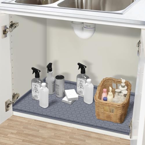 Under Sink Mat, 28"x22" Waterproof Tray for Cabinet, Holds 3 Gal - view 7