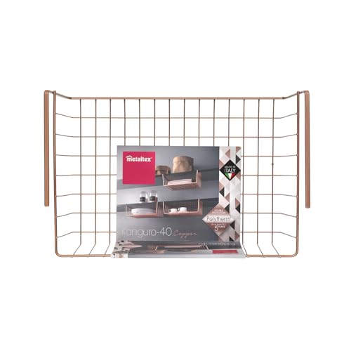 Metaltex Kanguro Undershelf Basket - Multipurpose, Space-saving Organiser for Home and Kitchen Essentials or Bathroom Products - Polytherm Copper, 40 x 26 x 14 Centimetres - view 2