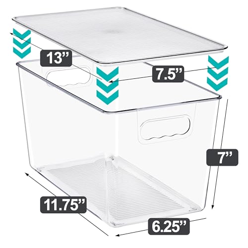 Clear Storage Bins with Lids for Kitchen (Extra Large, 8 Pack) - view 5