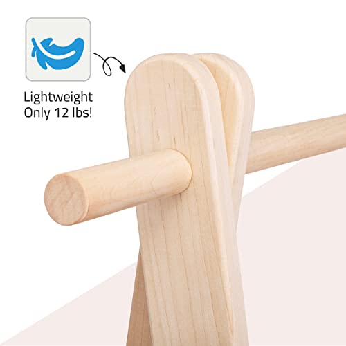 Handcrafted Maple Garment Rack - Sleek & Stylish Clothing Storage, Home Organization, Boutique Display, Coat Rack, Laundry Room Decor - Made in the USA (Large) - view 6