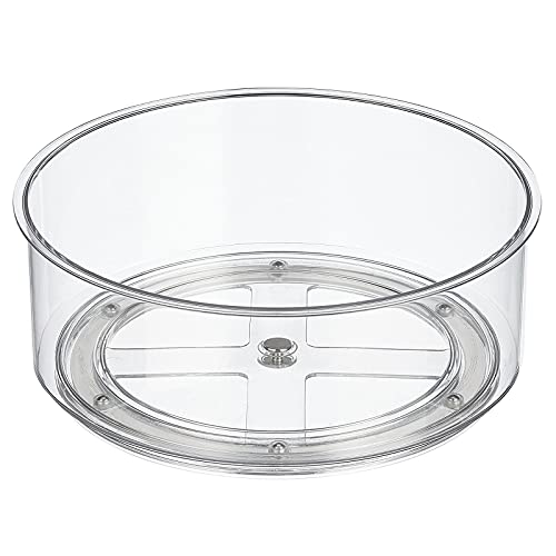 Lazy Susan Turntable Plastic Spinner for Kitchen/Bathroom, Pantry, Fridge, Cupboards, or Counter Organizing, Fully Rotating Organizer for Food, 9" Round - Lumiere Collection - Clear - view 7