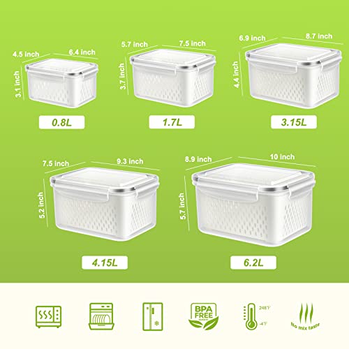 10 PS Fridge Food Plastic Storage Container with Colander - view 3