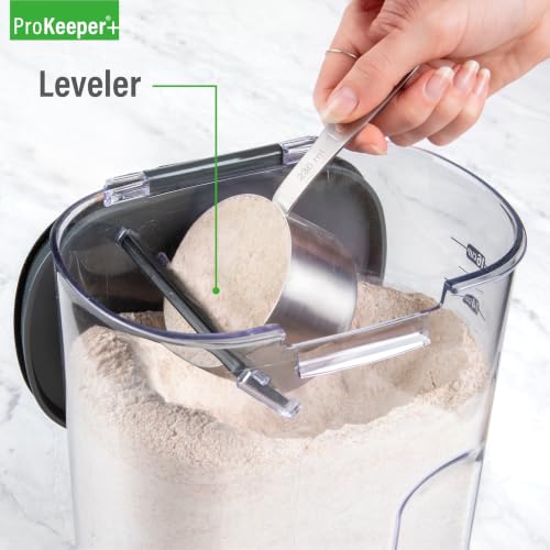 + Airtight Food Storage Container Set – Clear Plastic Flour and Sugar Canister Set with Magnetic Accessories for Kitchen Organization (Grey, 14-Piece) - view 6