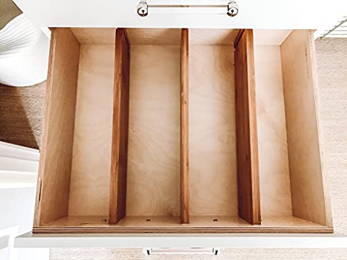 8897 Bamboo Wood Custom Fit Adjustable Deep Kitchen Drawer Dividers, Set of 2 - view 3