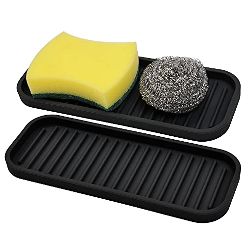 Silicone Sponge Holder for Kitchen Sink - Kitchen Soap Tray & Sponge Tray