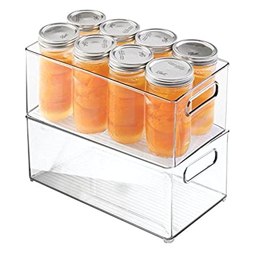 UPGRADED Clear Organizer Storage Bin with Handle Compatible with Kitchen I Best Compatible with Refrigerators, Cabinets & Food Pantry - 10" x 5" x 6" - view 3