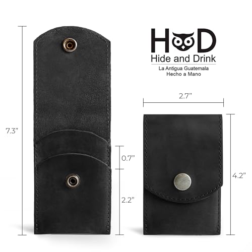 Double Nail Clipper Case, Beauty & Personal Care, Commuter and Nomad, Grooming Case, Home & Travel Essentials, Manicure Kit Storage, Full Grain Leather, Handmade (Charcoal Black) - view 4