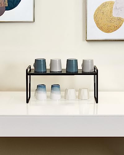 Cabinet Shelf Riser, Adjustable Cabinet Organizer, 12" Deep Black - view 6