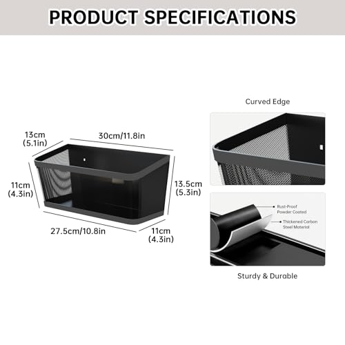 2Pcs Magnetic Spice Rack for Refrigerator, Black Magnetic Shelves - view 5