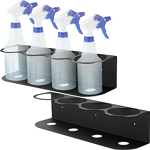 2 Pcs 4 Holes Spray Bottle Holder Organizer Wall Mount Storage Rack