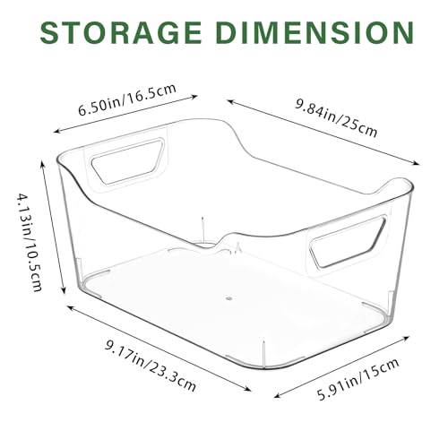 12 Pack Clear Plastic Storage Bins, Pantry Organizers and Storage, Clear Pantry Organizer Bins, Plastic Containers with Handle for Kitchen,Freezer,Cabinet,Closet,Bathroom Under Sink Storage - view 4