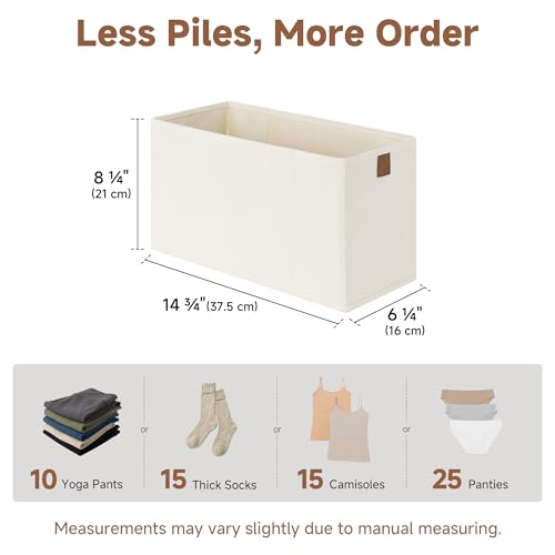 Narrow Closet Baskets, 14¾"L x 6¼"W x 8¼"H, 2-Pack, Beige - view 2