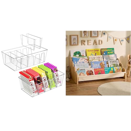 Pantry Organization and Storage Bins for Kitchen Fridge Countertop Cabinet Bundle 4-Tier Kids Bookshelf