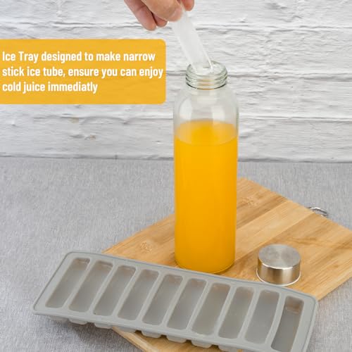 Glass Water Bottles with Stainless Steel Lids 24 oz, Set of 3 - view 5