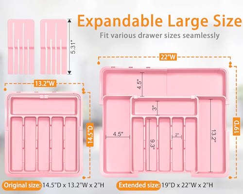 Silverware Organizer - Expandable Large Kitchen Drawer Organizer - view 2