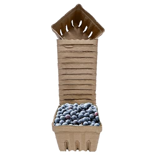 40 Pack Natural Berry Basket 1 Pint, Pulp Fiber Vented Produce Containers Farmers Market Basket, Fruit & Vegetable Containers - view 7
