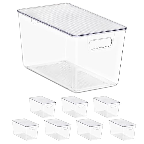 Clear Storage Bins with Lids for Kitchen (Extra Large, 8 Pack)