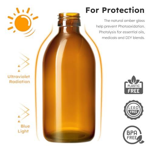 Glass Spray Bottles 8oz, 2 Pack Amber Glass Spray Bottles - view 6