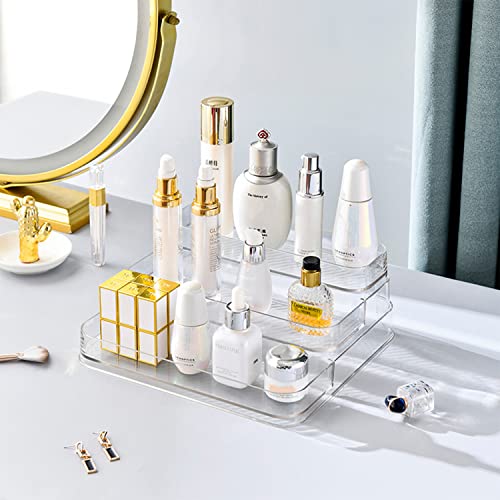 Acrylic Spice Rack, No Assembly Clear 3 Tier Condiment Bottle Shelf Vanity Organizer for Cabinet Kitchen Bathroom (1pcs) - view 4