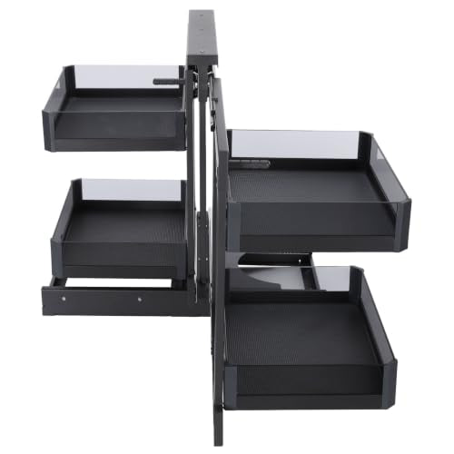 Blind Corner Cabinet Pull-Out Organizer, 2-Tier, Soft-Close, 4 Shelves