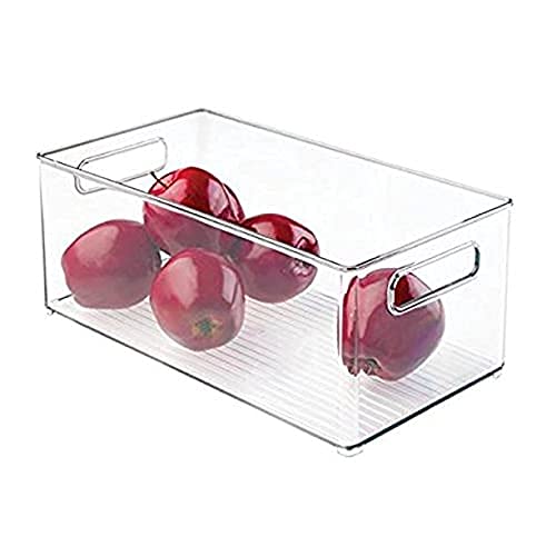 UPGRADED Clear Organizer Storage Bin with Handle Compatible with Kitchen I Best Compatible with Refrigerators, Cabinets & Food Pantry - 10" x 5" x 6" - view 6