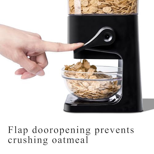 Cereal Dispenser Countertop, 5L Kitchen Organization Cereal Containers Storage, Desktop Candy Dispenser Plastic Cereal Dispenser, Snack Containers Can Hold Granola, Dry Food, Grain (Black, 3Pc) - view 5