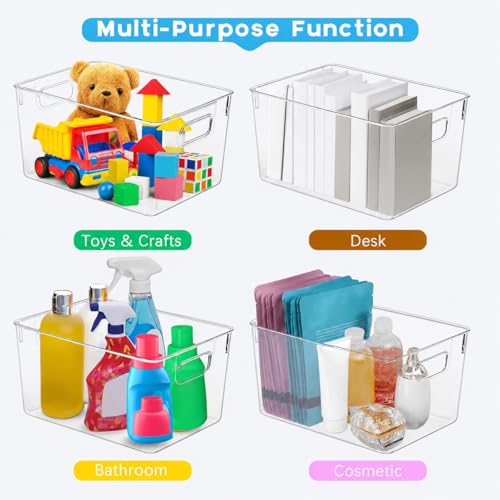 4 Pack Kitchen Organizers-Clear Plastic Storage Bins - view 4