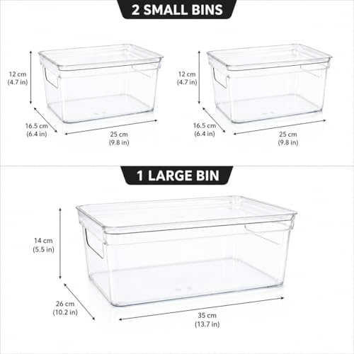 Baking Supplies Storage Containers 3Pc,Baking Kits with Handles&Lid for Adult,Stackable Bakeware Organizer Storage Bins,BPA Free Baking Accessories,Kitchen,Pantry Storage and Organization Box - view 7