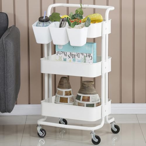 3pcs Hanging Basket Cart Storage Box Kitchen Hanging Baskets for Pantry Cabinet Wardrobe Bathroom Sundries Holder Compact Organizer Bins for Home Living Room - view 2