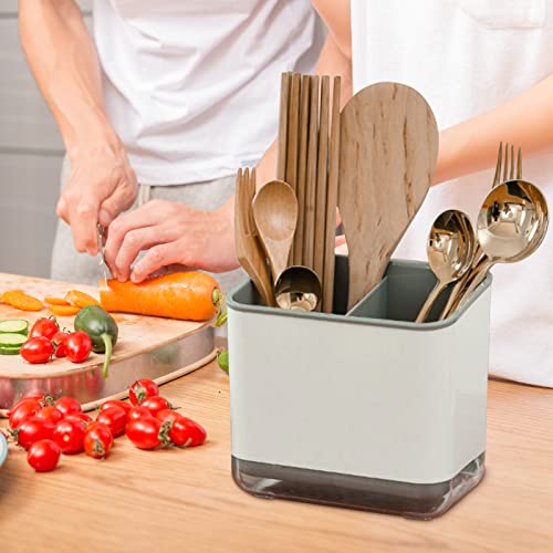 Utensil Holder Cutlery Drainer Sink Caddy, Chopsticks Holder, Grey - view 2