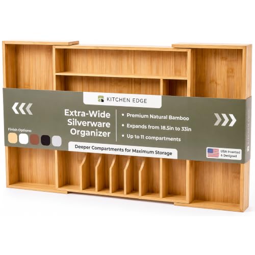 Silverware & Utensil Drawer Organizer, 18.5-33 in, Bamboo