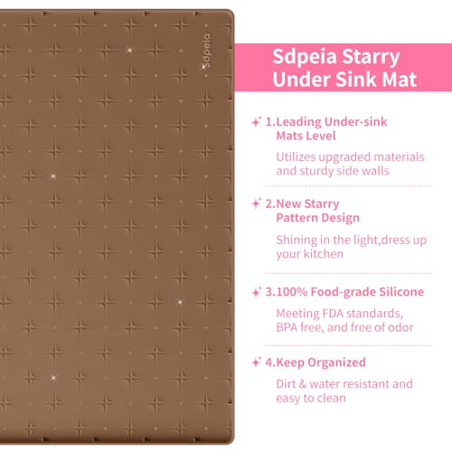 Under Sink Mat 22"×14" Waterproof Silicone Cabinet Liner & Sink Protector for Kitchen & Bathroom, Multi-Purpose Organizers Tray for Pets, Laundry, Cat Litter Mat - view 2