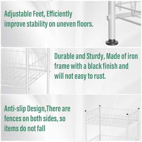 4 Tier Water Bottle Storage Rack Metal Water Bottle Organizer for Floor, Free Standing Bottled Water Holder Stand Beverage Pantry Drink Shelf Dispenser for Kitchen Pantry - view 4