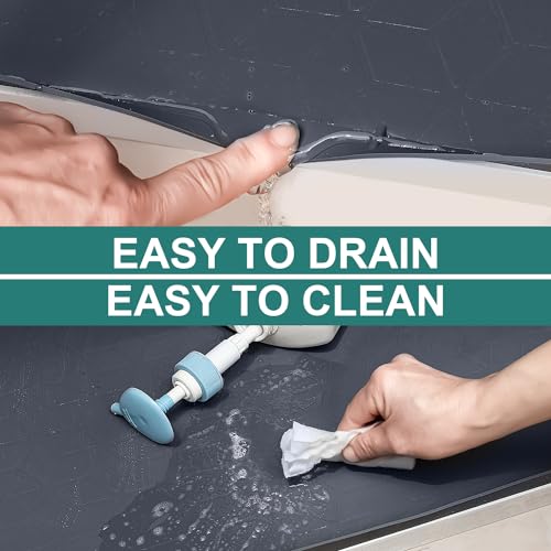 Under Sink Mat, 28"x22" Waterproof Tray for Cabinet, Holds 3 Gal - view 3