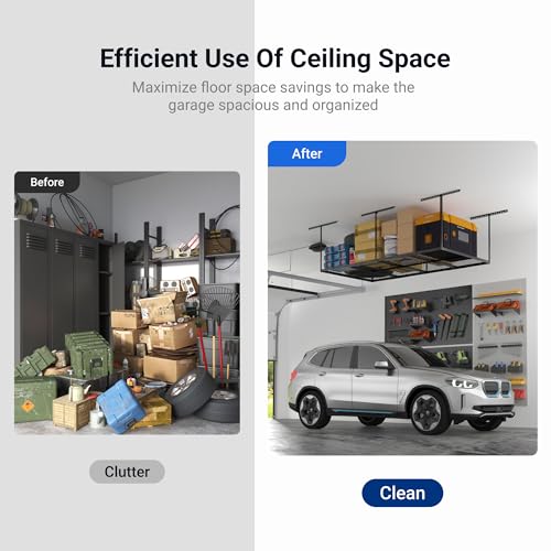 4x8 Overhead Garage Ceiling Storage Rack, 2 Pack, Hammertone - view 4