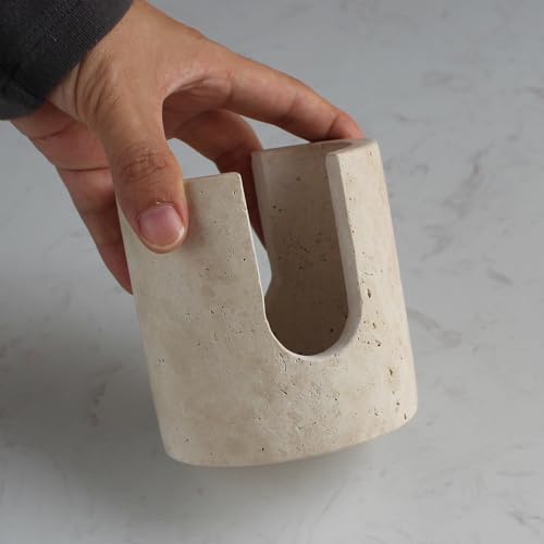 Natural Travertine Marble Sponge Holder for Kitchen Sink, Drying Rack, Compact Sink Caddy Organizer - Beige Travertine - view 3