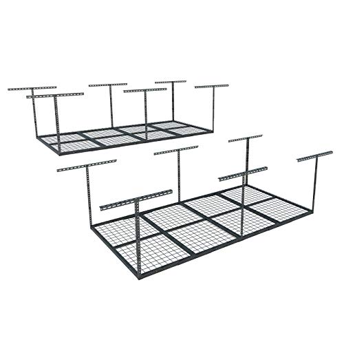 4x8 Overhead Garage Ceiling Storage Rack, 2 Pack, Hammertone