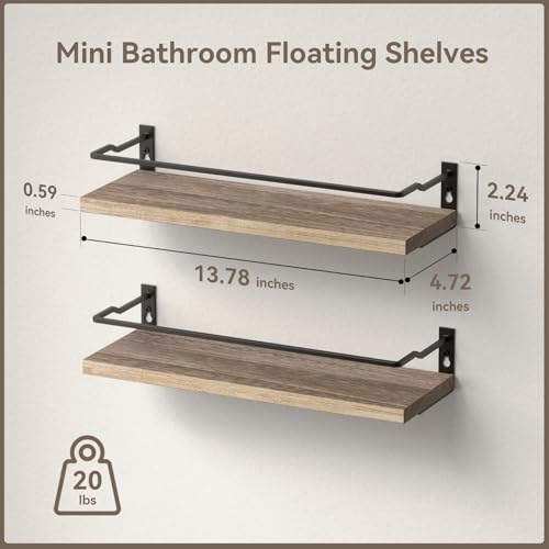 Floating Shelves Bathroom, Small Wall Shelf Over Toilet 2 Set - view 3