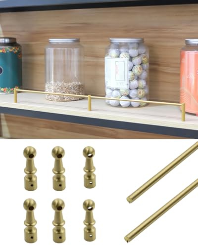 2 Kit Shelf Guard Rail, Adjustable 10-72 Inch, Kitchen Cabinet & Bookcase Tipping Prevention, Closet Storage Solutions, Durable Tube Bar System (SLE-C, 30in/76.2cm)
