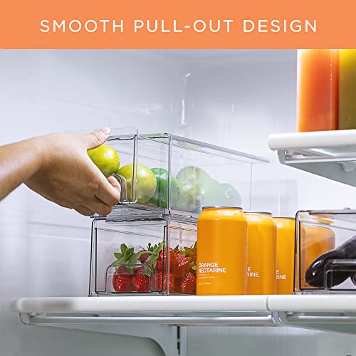 Clear Storage Drawers for Refrigerator & Pantry (Small Wide, 2 Pack) - view 3