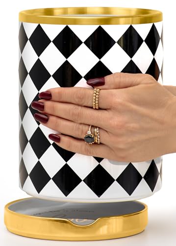 Black & White Checkered Utensil Holder Set
