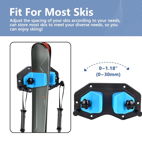 Ski Wall Mount, Snowboard Wall Mount, Wall Mounted Ski Storage Rack for Garage Organizer System, Fits Any Ski/Snowboard Display(1Pack) - view 6