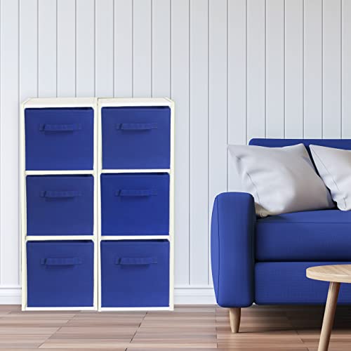 11-Inch Foldable Cube Storage Bins, Dark Blue, 6-Pack - view 3